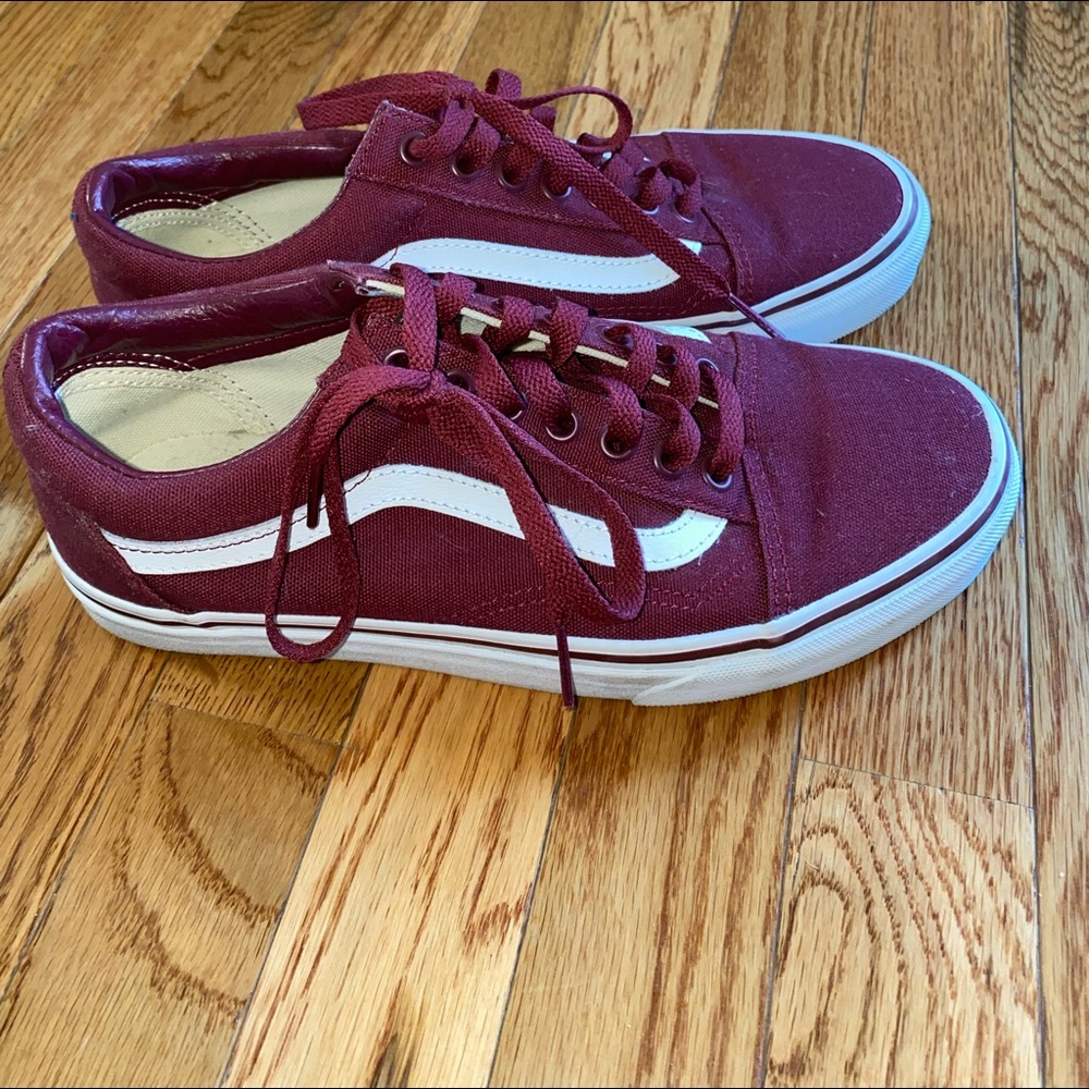 Burgundy Vans - Worn twice. Women’s 8.5, Men’s 7